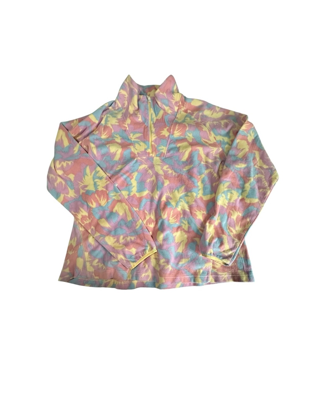 Columbia Pine Ridge Pastel Floral Quarter-Zip Pullover - XXL